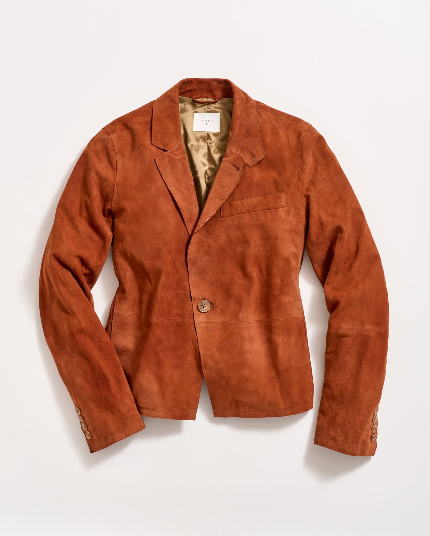 Raw Edge Suede Cropped Jacket Bombay Brown Billy Reid
