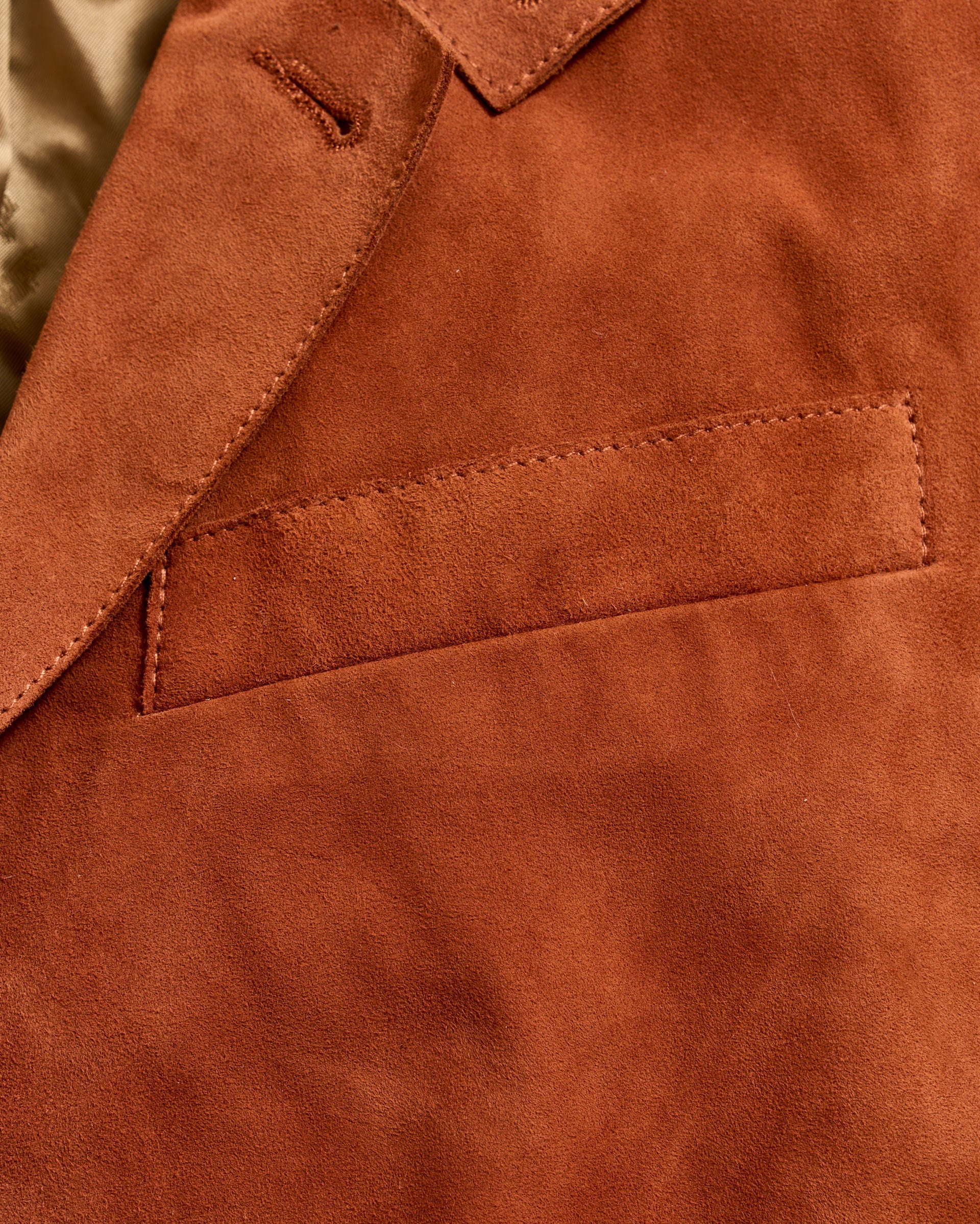 Raw Edge Suede Cropped Jacket Bombay Brown Billy Reid