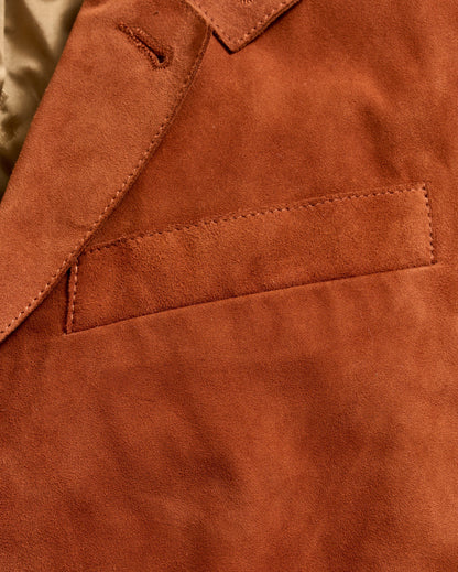 Raw Edge Suede Cropped Jacket Bombay Brown Billy Reid