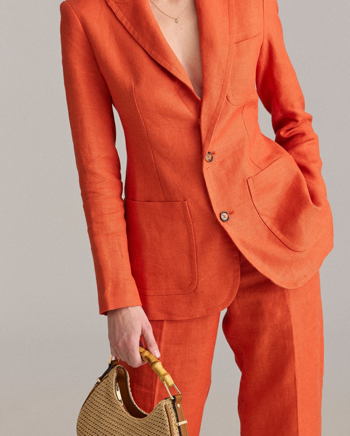 Linen Two Button Blazer Sunset Billy Reid
