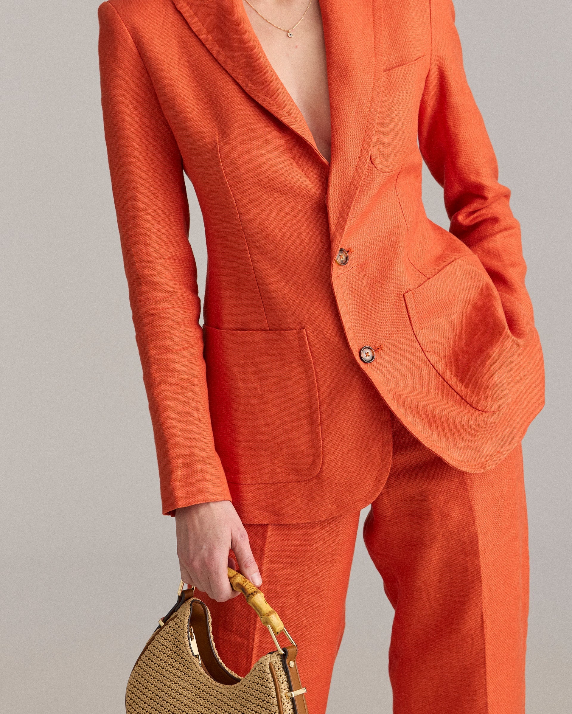 Linen Two Button Blazer Sunset Billy Reid