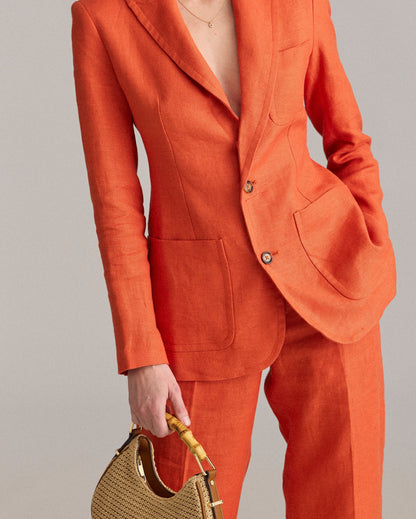 Linen Two Button Blazer Sunset Billy Reid