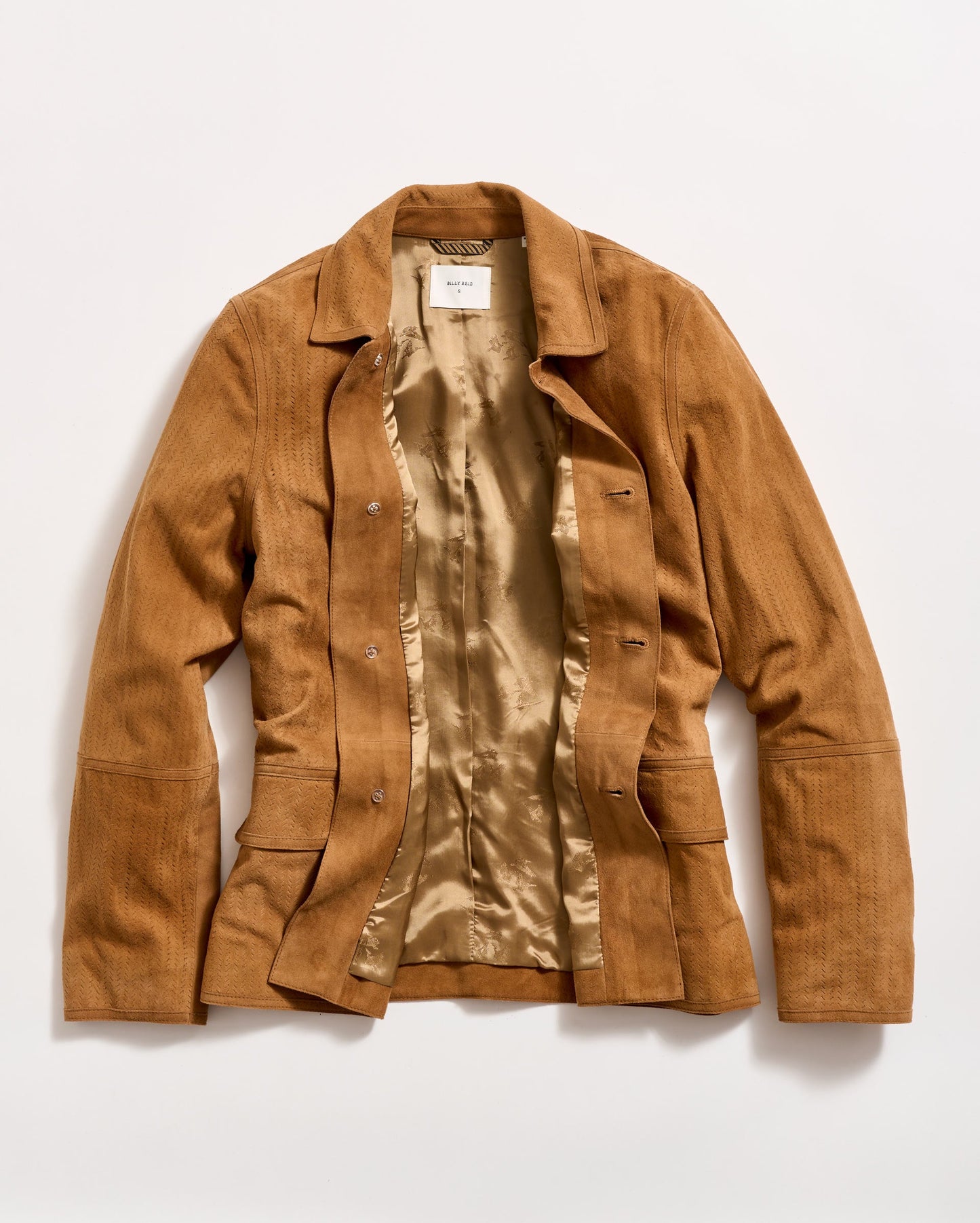 Perforated Suede Driving Jacket Tan Billy Reid