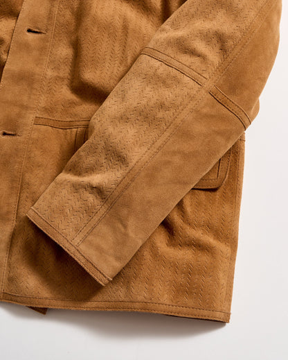 Perforated Suede Driving Jacket Tan Billy Reid