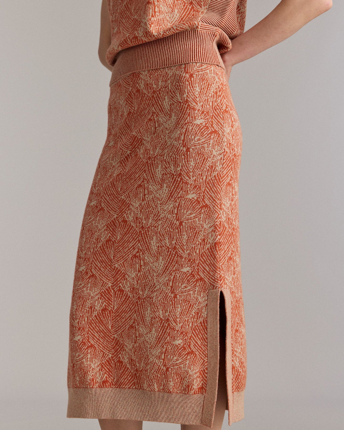Jacquard Sweater Skirt Sunset/Sand Billy Reid
