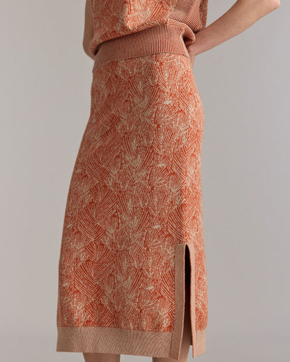 Jacquard Sweater Skirt Sunset/Sand Billy Reid
