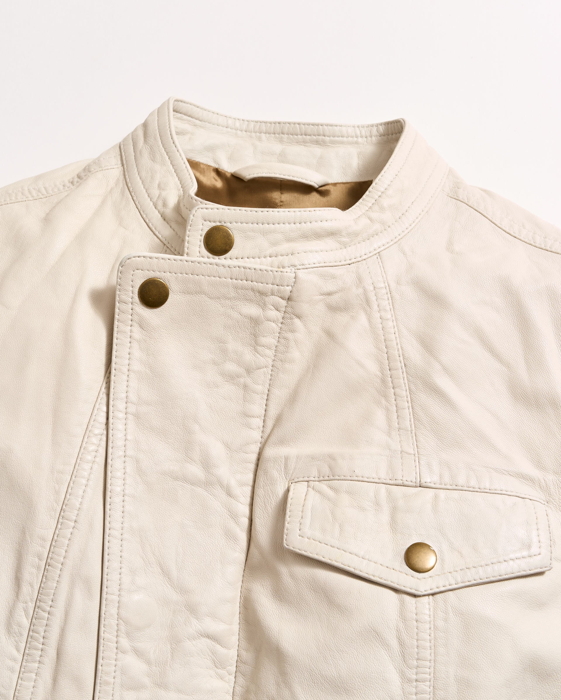 Washed Leather Biker Jacket Bone Billy Reid