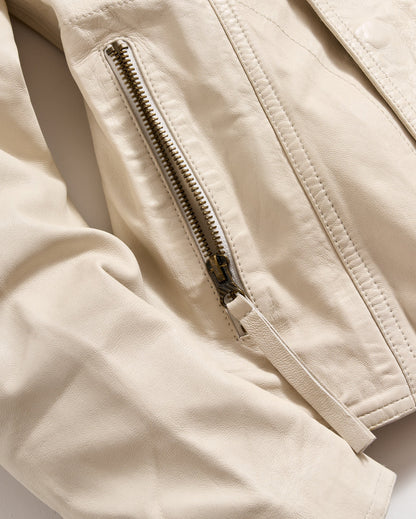 Washed Leather Biker Jacket Bone Billy Reid