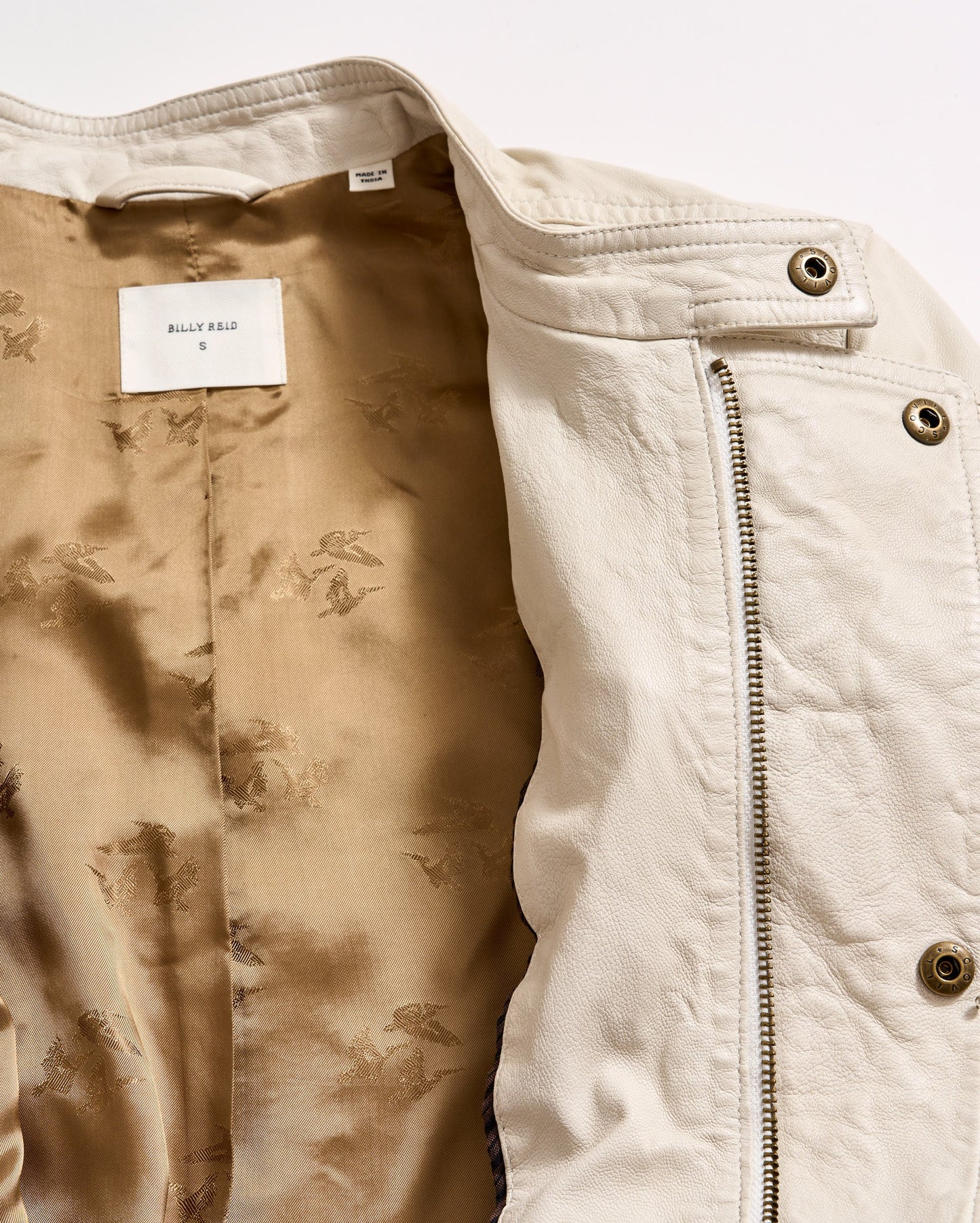 Washed Leather Biker Jacket Bone Billy Reid