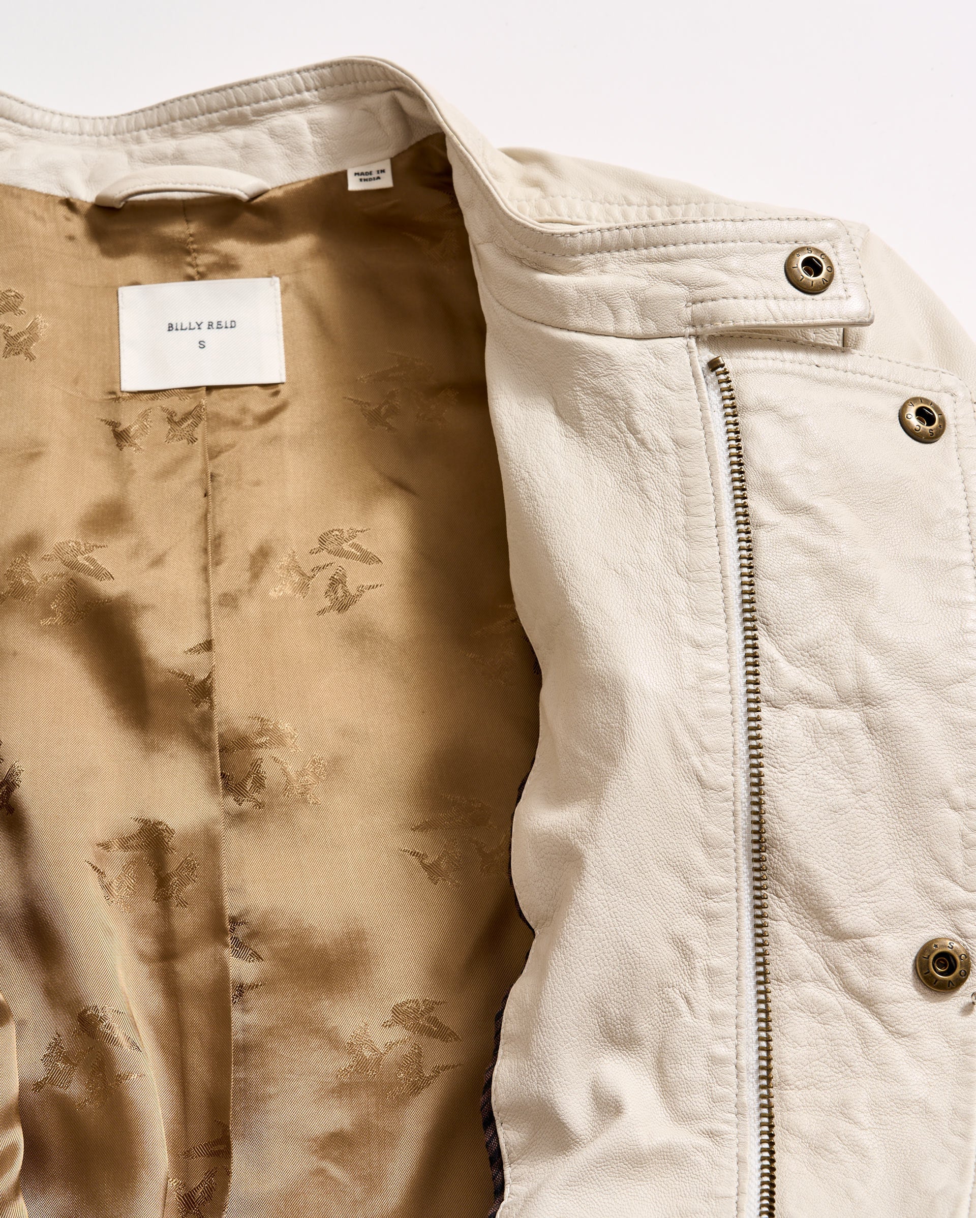 Washed Leather Biker Jacket Bone Billy Reid