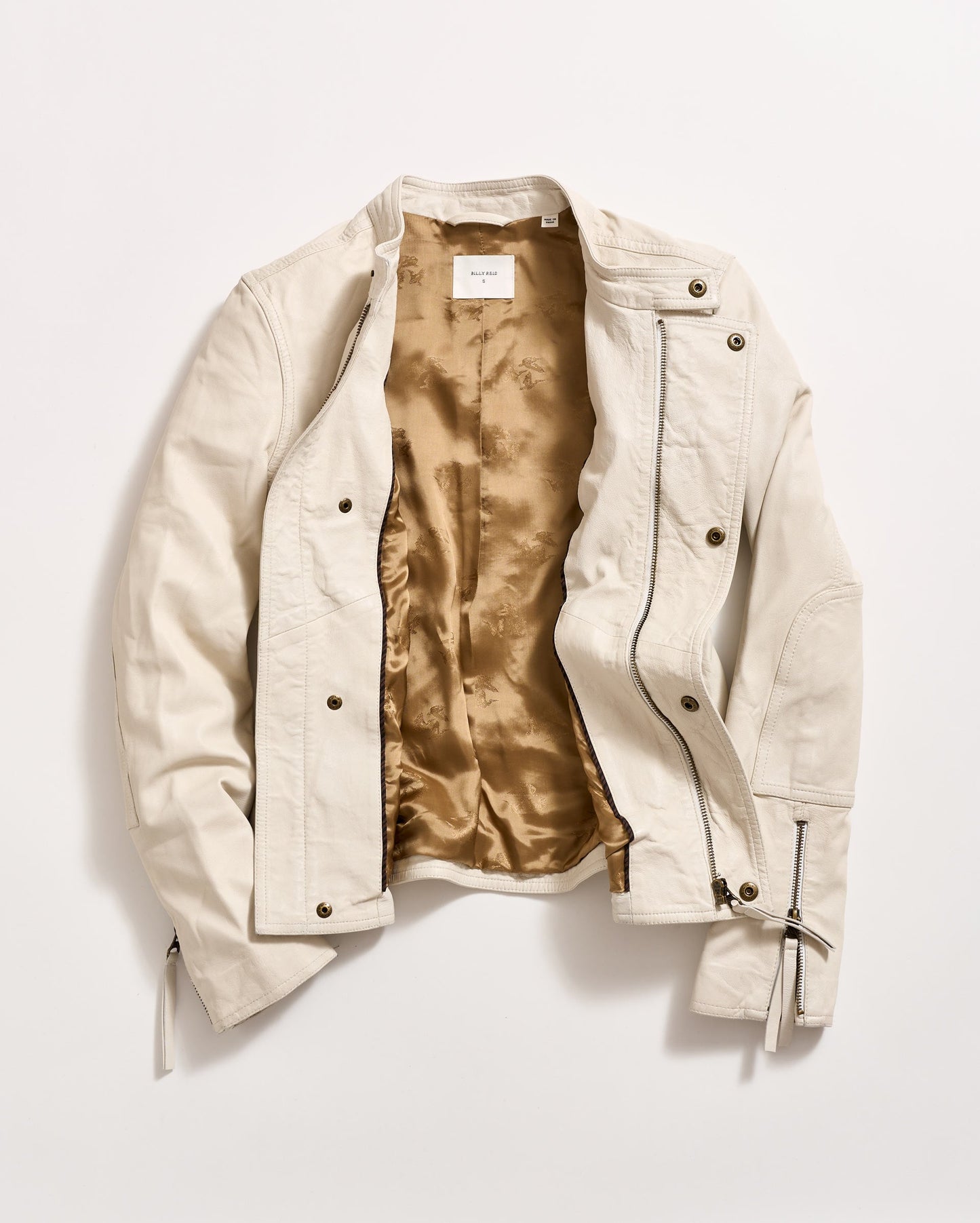 Washed Leather Biker Jacket Bone Billy Reid