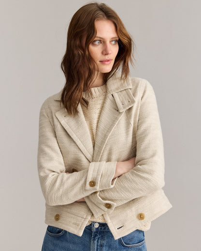 Cropped Spring Bond Peacoat Ivory Billy Reid
