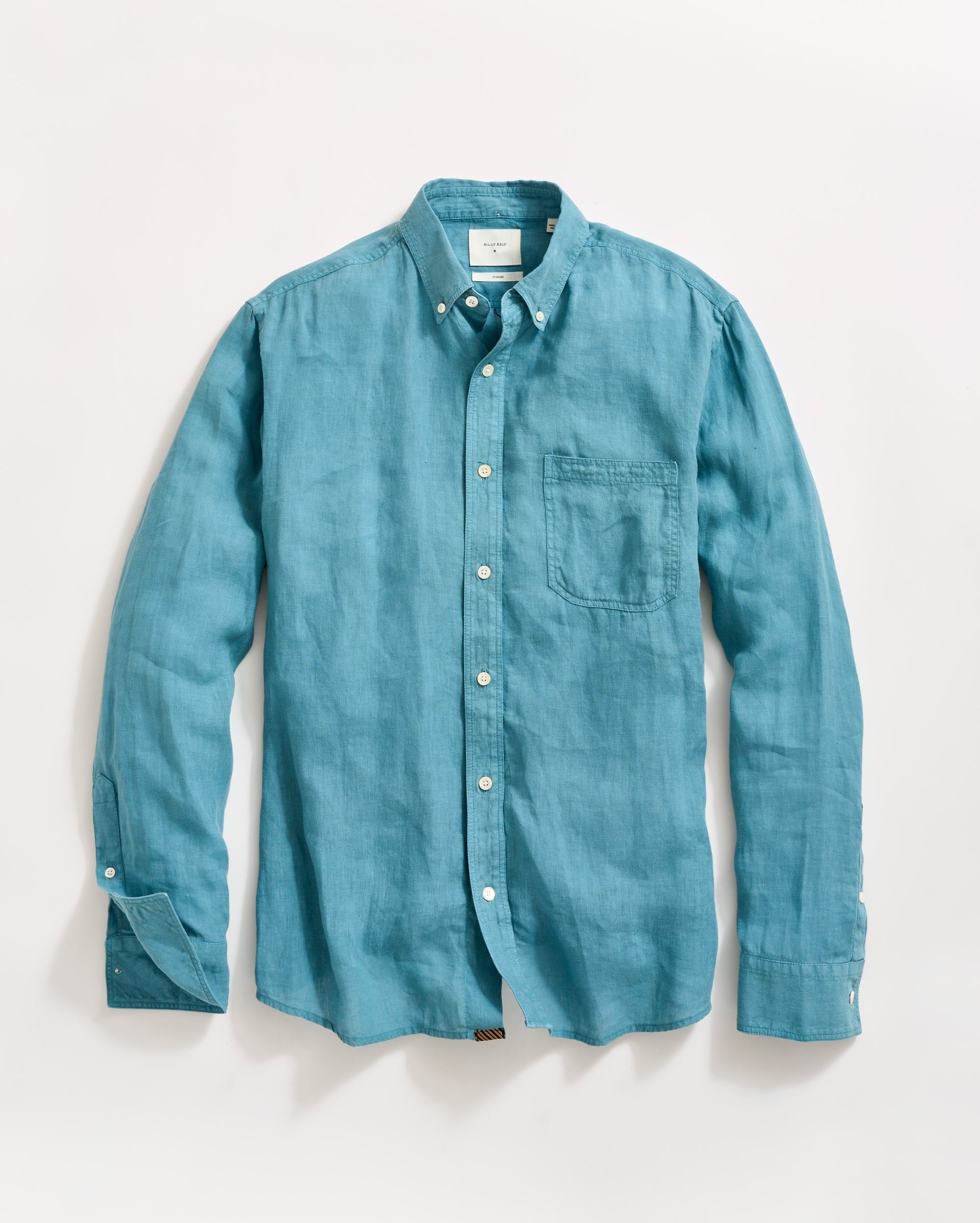 Tuscumbia Linen Shirt Button Down Steel Blue Billy Reid