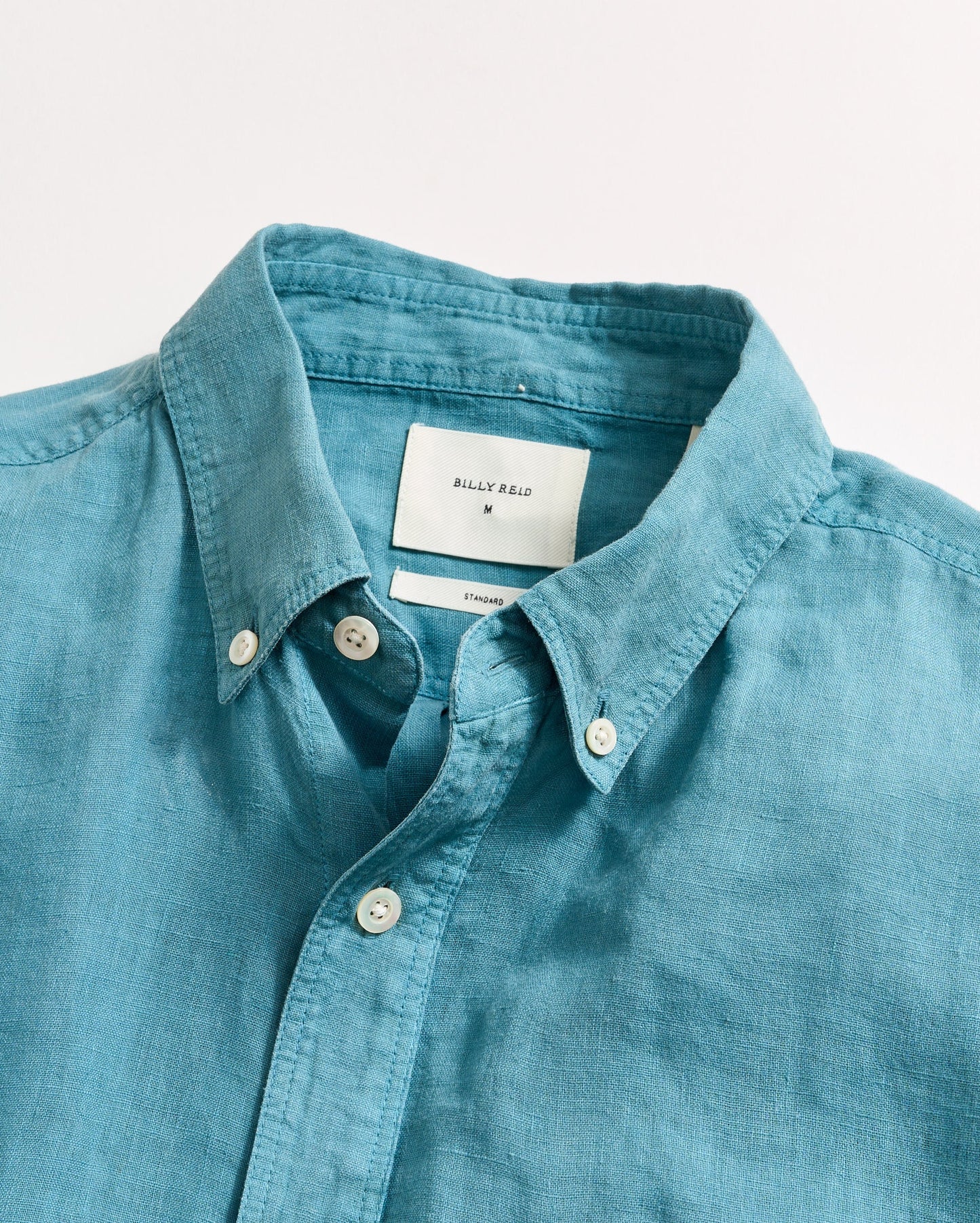 Tuscumbia Linen Shirt Button Down Steel Blue Billy Reid