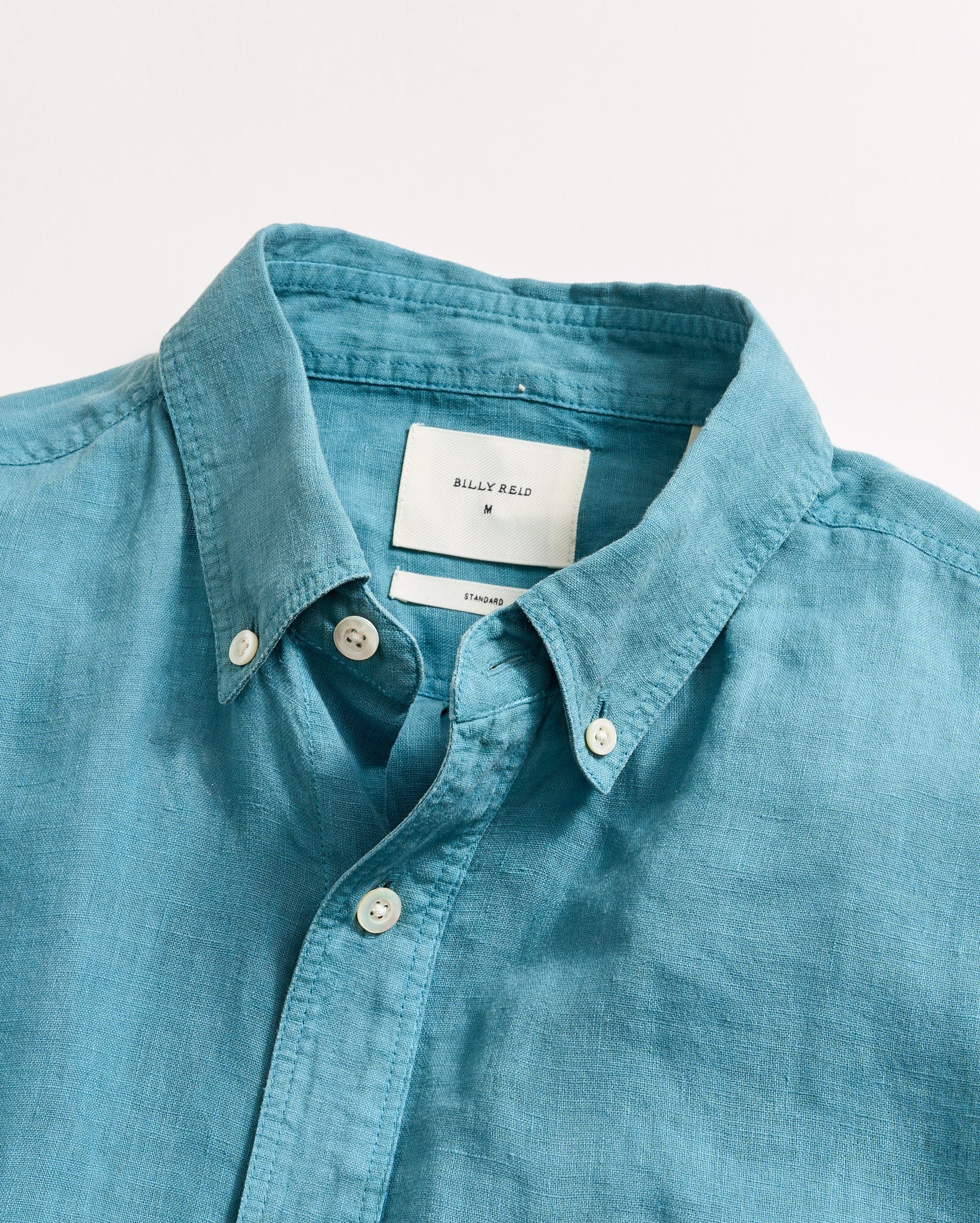 Tuscumbia Linen Shirt Button Down Steel Blue Billy Reid