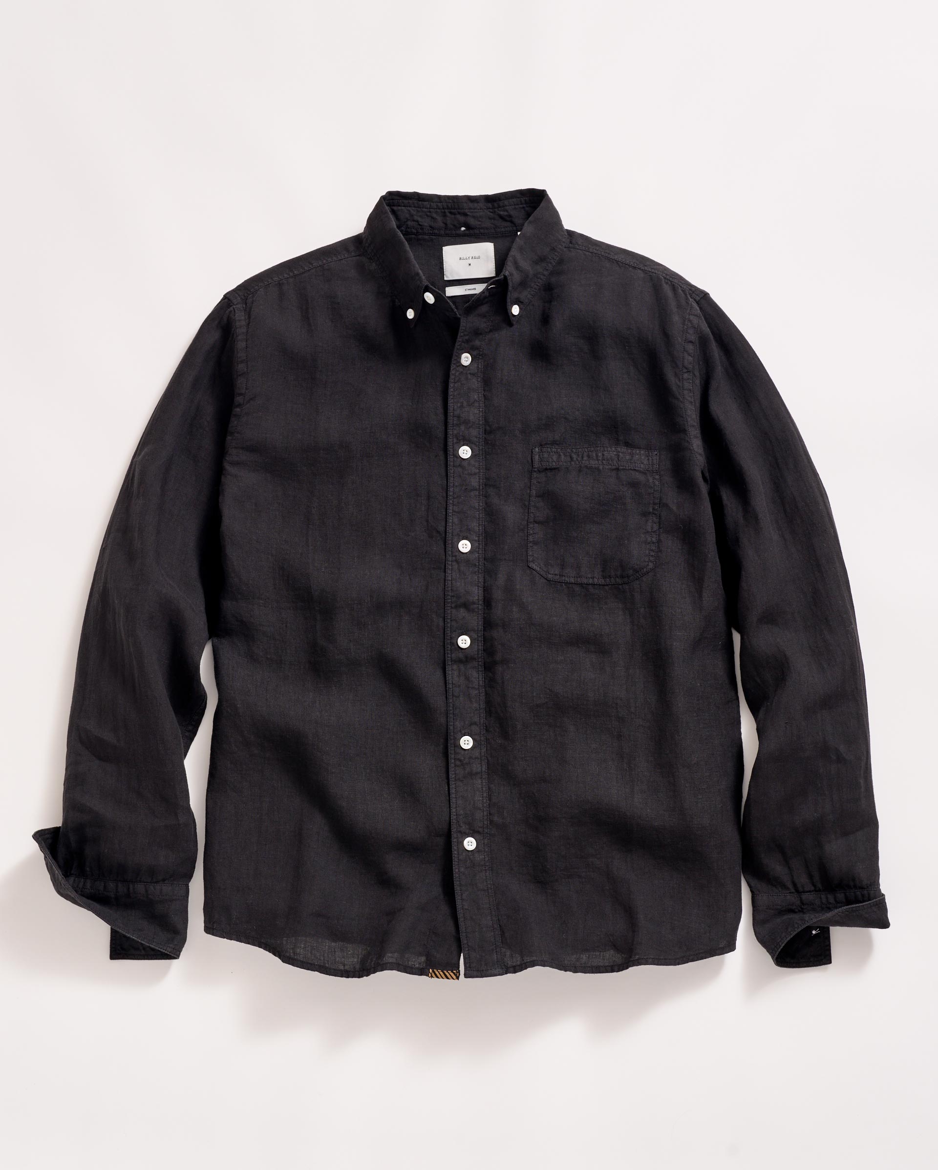 Tuscumbia Linen Shirt Button Down Black Billy Reid