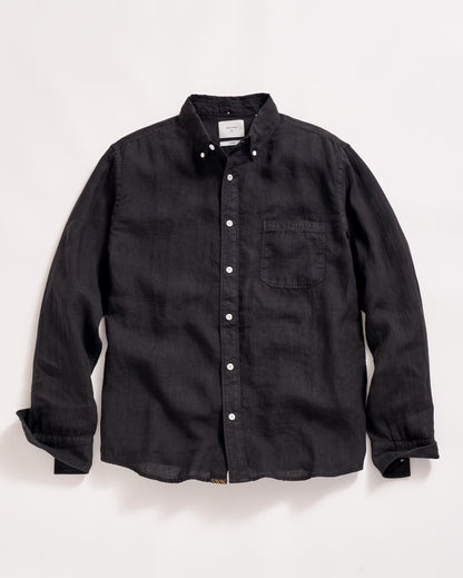 Tuscumbia Linen Shirt Button Down Black Billy Reid