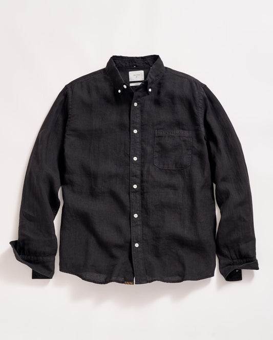 Tuscumbia Linen Shirt Button Down Black Billy Reid