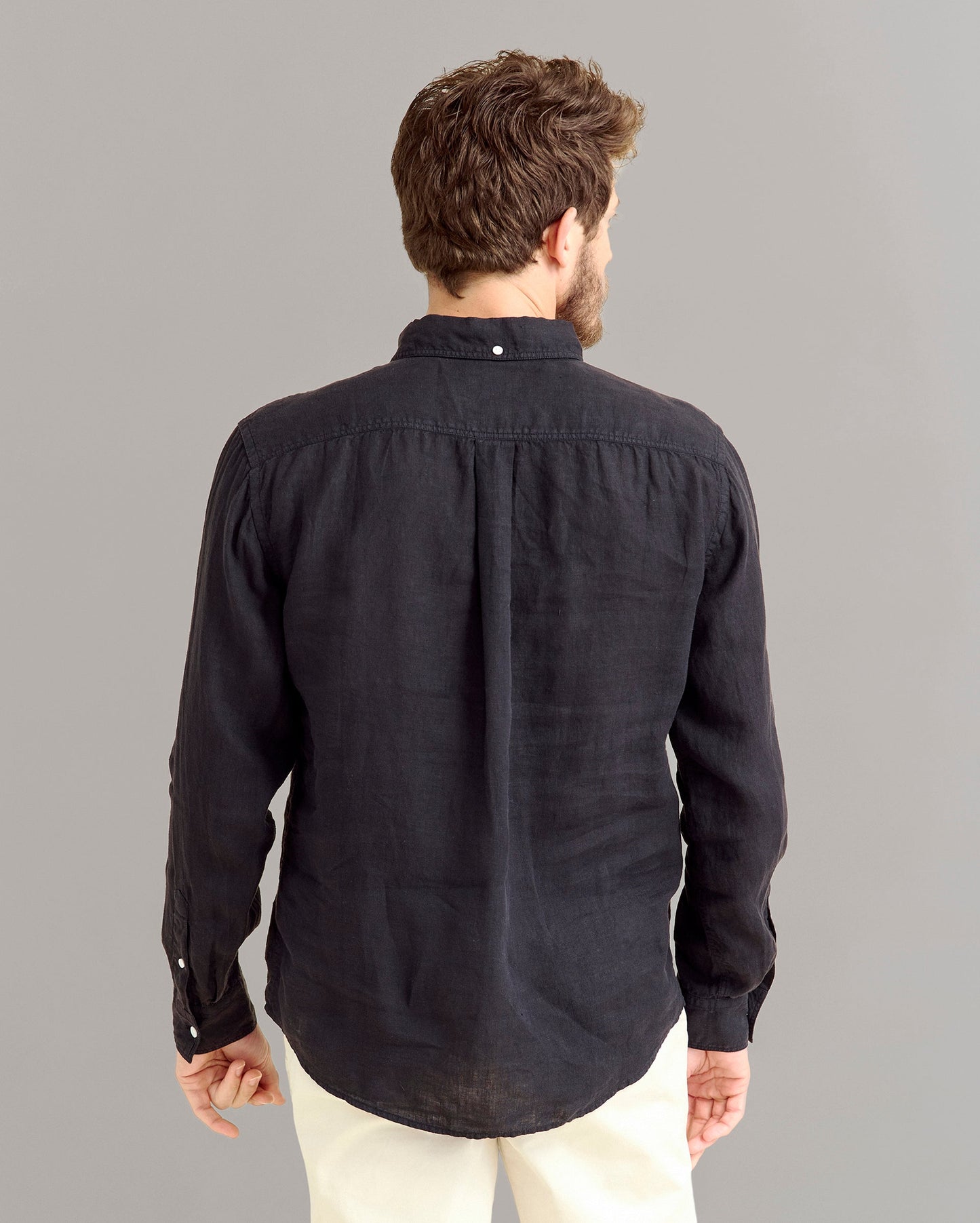 Tuscumbia Linen Shirt Button Down Black Billy Reid