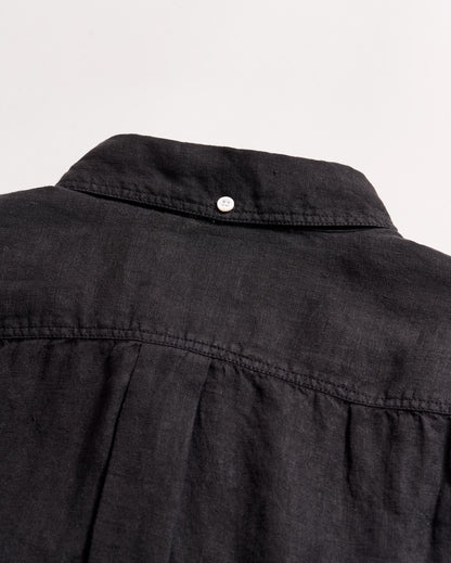 Tuscumbia Linen Shirt Button Down Black Billy Reid