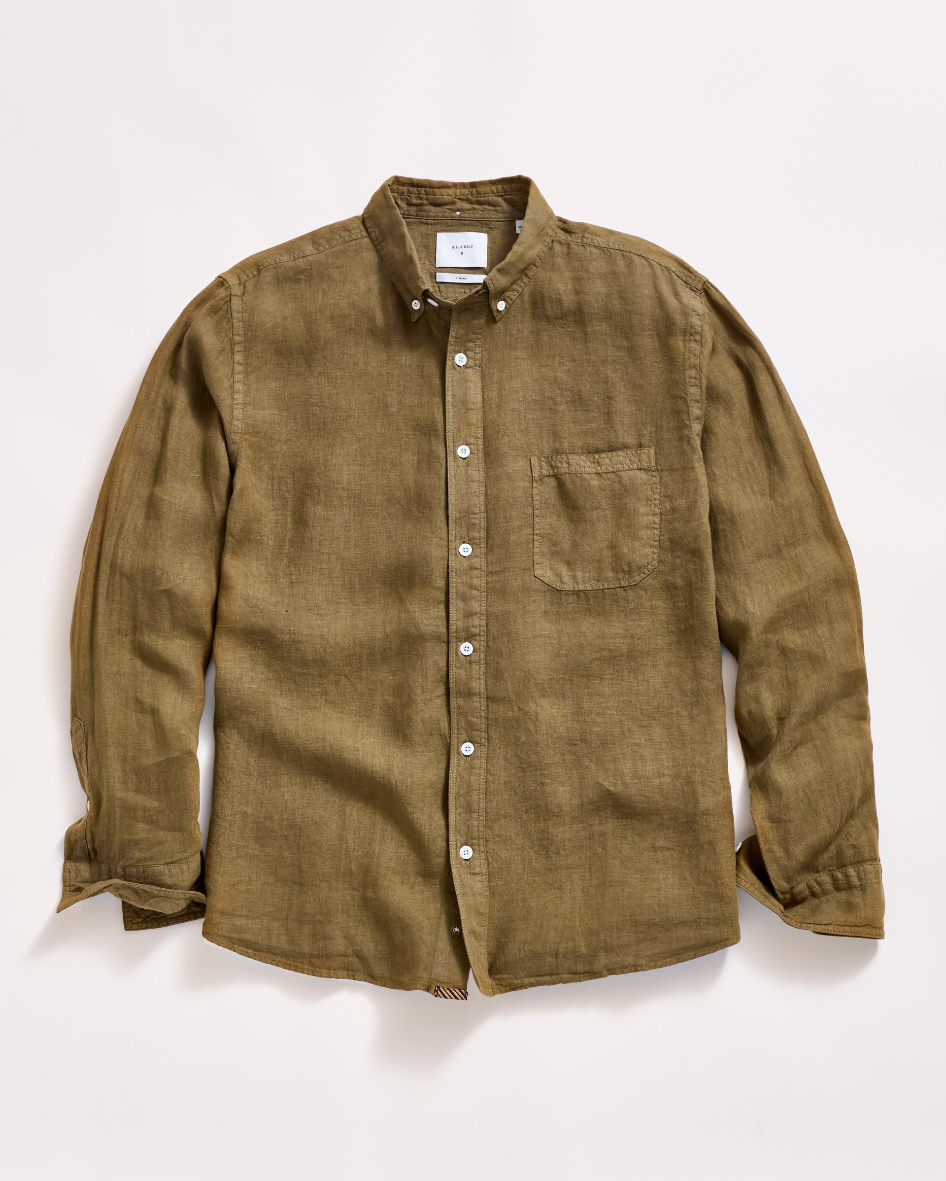 Tuscumbia Linen Shirt Button Down Olive Billy Reid