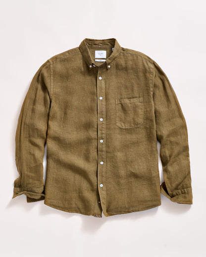 Tuscumbia Linen Shirt Button Down Olive Billy Reid