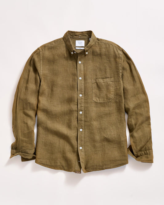 Tuscumbia Linen Shirt Button Down Olive Billy Reid