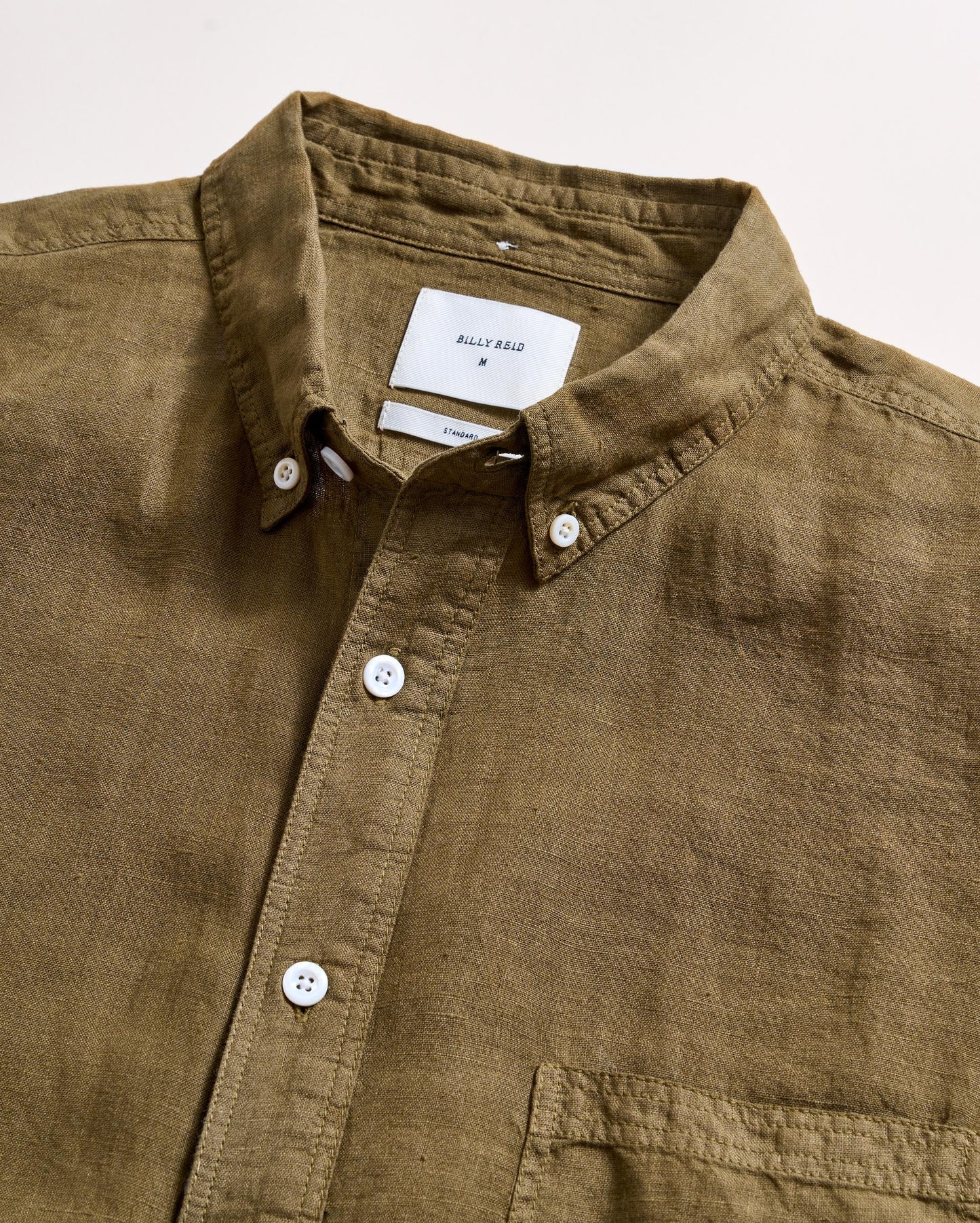 Tuscumbia Linen Shirt Button Down Olive Billy Reid