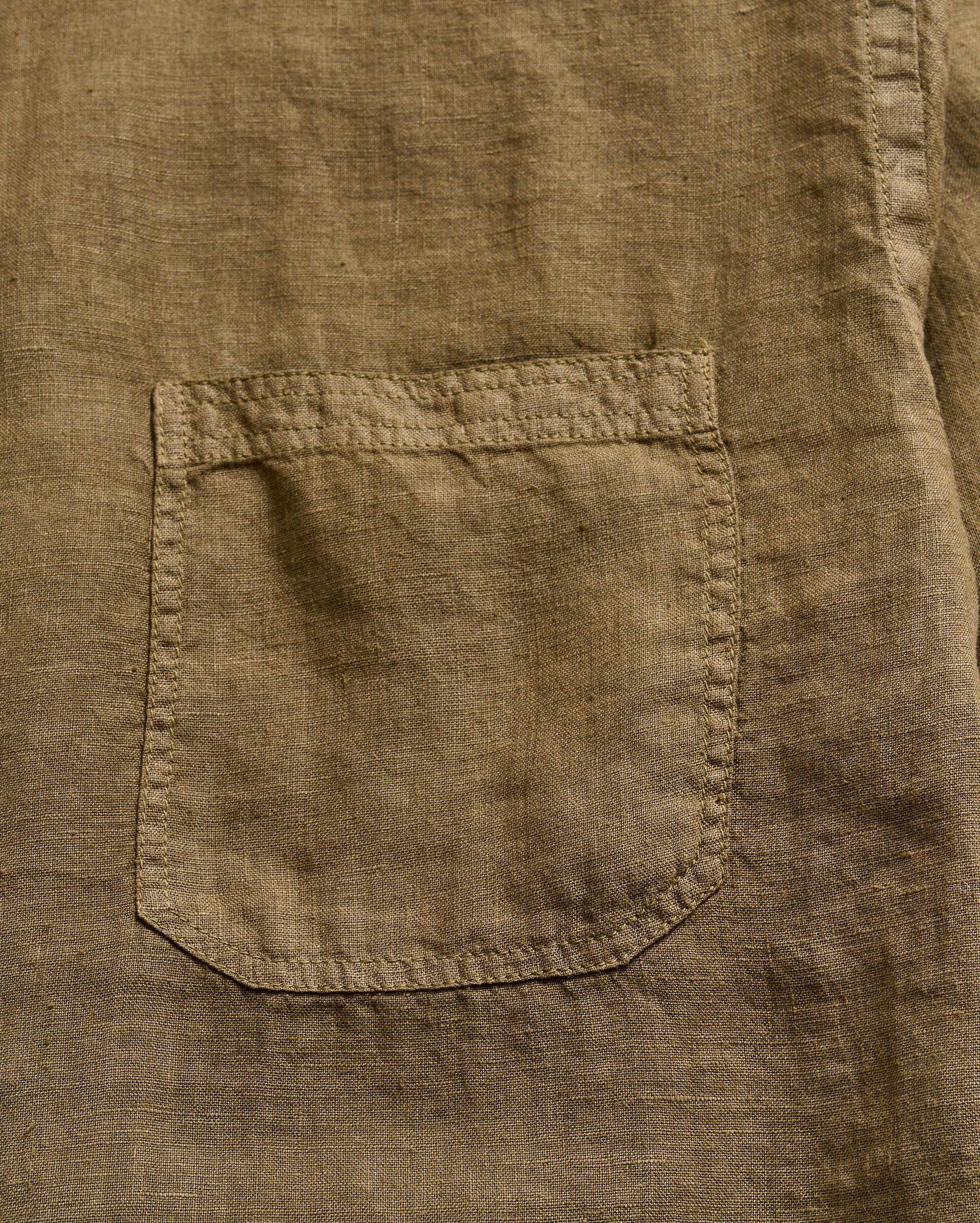 Tuscumbia Linen Shirt Button Down Olive Billy Reid
