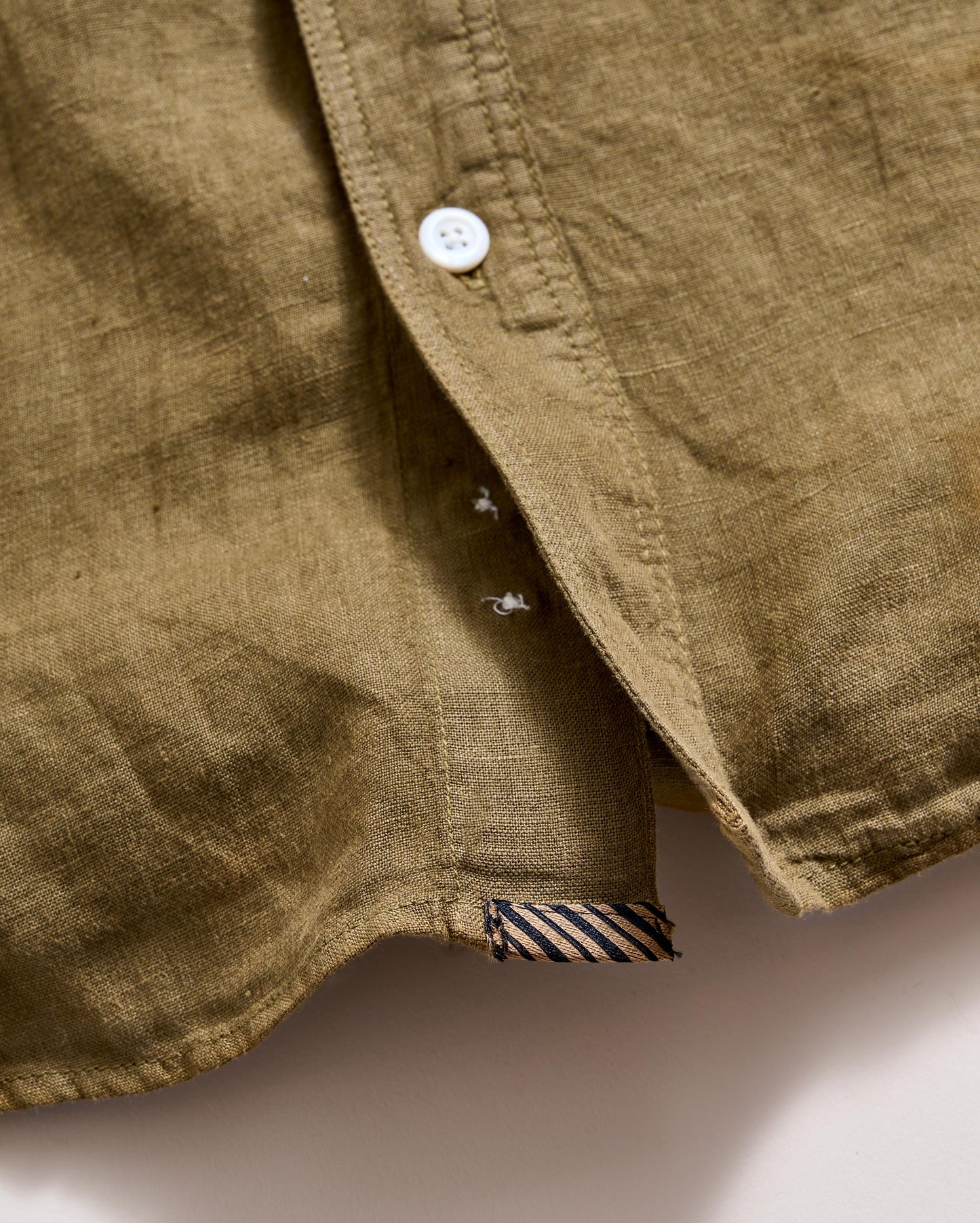 Tuscumbia Linen Shirt Button Down Olive Billy Reid