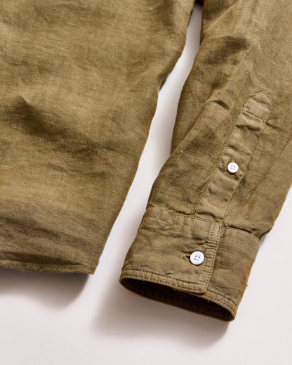 Tuscumbia Linen Shirt Button Down Olive Billy Reid