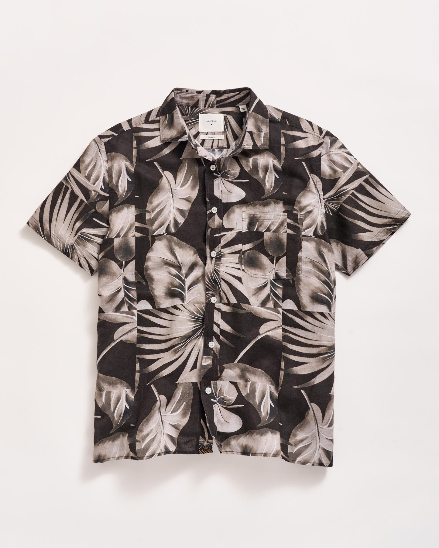 Short Sleeve Tiled Elephant Ear Treme Shirt Black Billy Reid