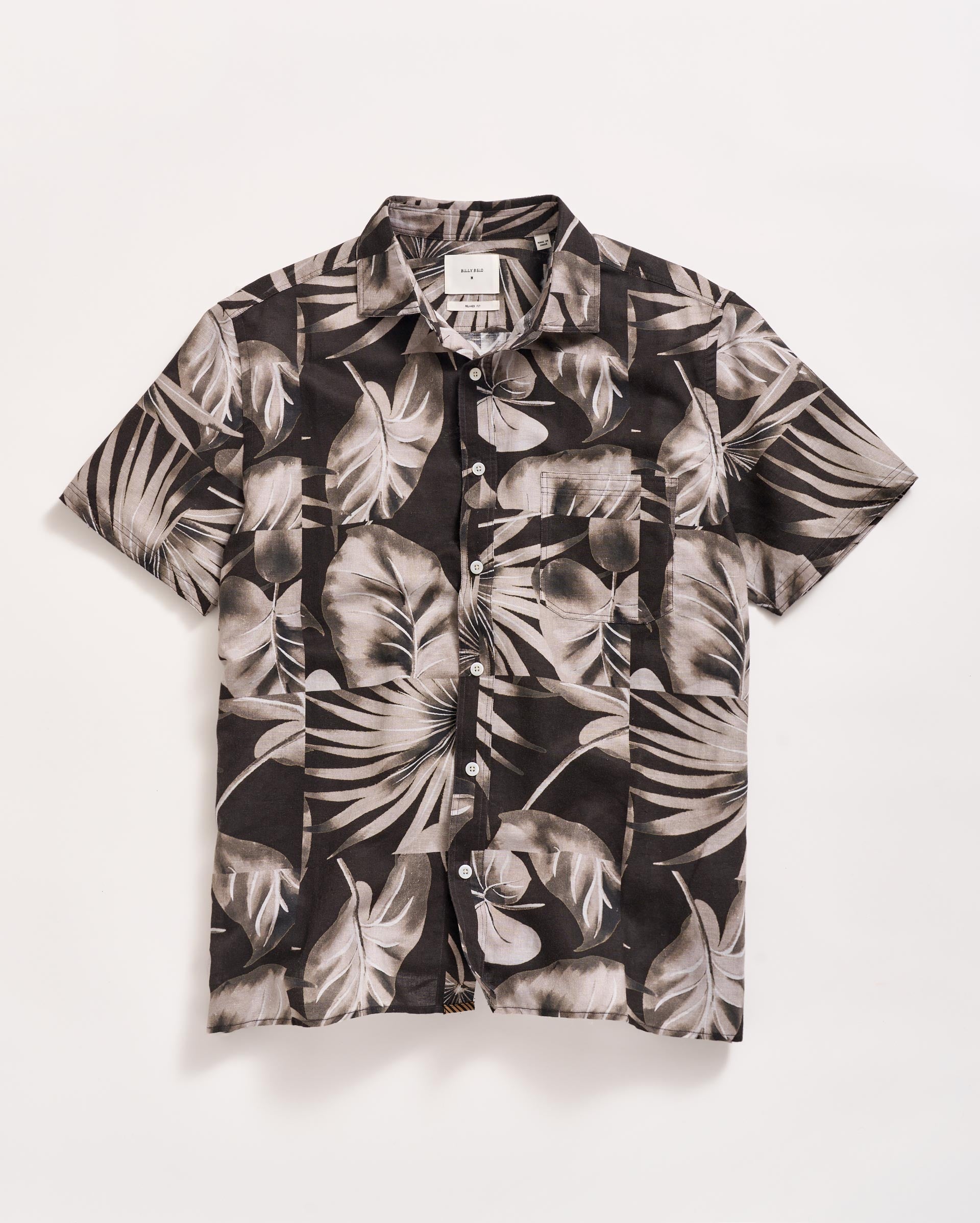 Short Sleeve Tiled Elephant Ear Treme Shirt Black Billy Reid