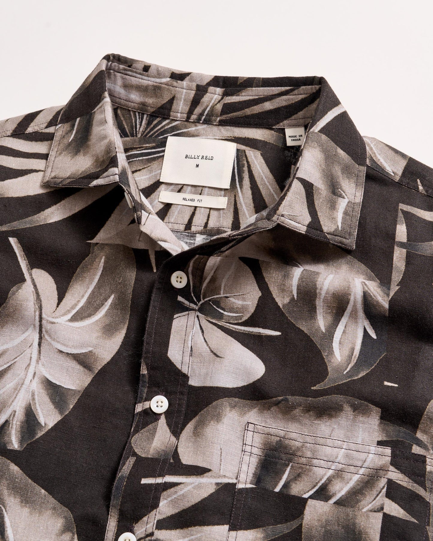 Short Sleeve Tiled Elephant Ear Treme Shirt Black Billy Reid