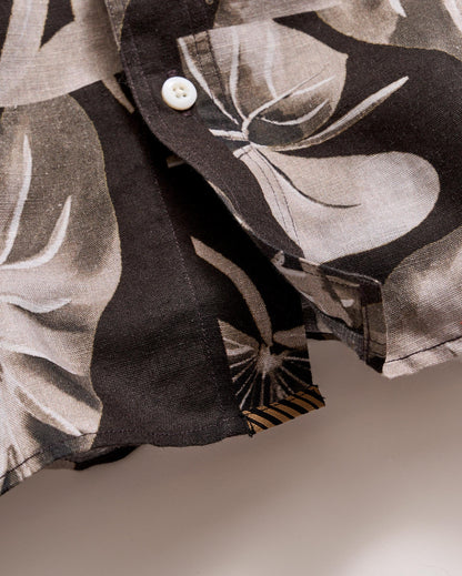 Short Sleeve Tiled Elephant Ear Treme Shirt Black Billy Reid