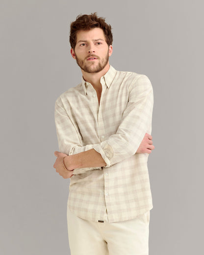 Grid Plaid Wilson Shirt Tinted White Billy Reid