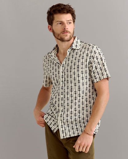 Short Sleeve Boucle Treme Shirt Black White Billy Reid