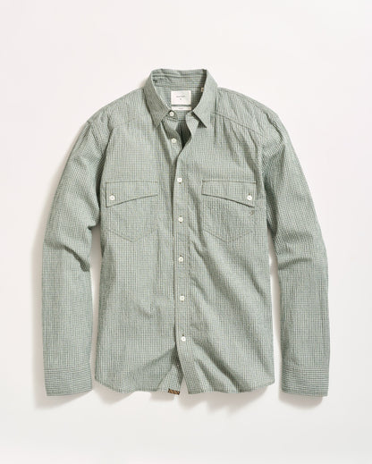 Micro-Check Seersucker Shirt Scarab Billy Reid
