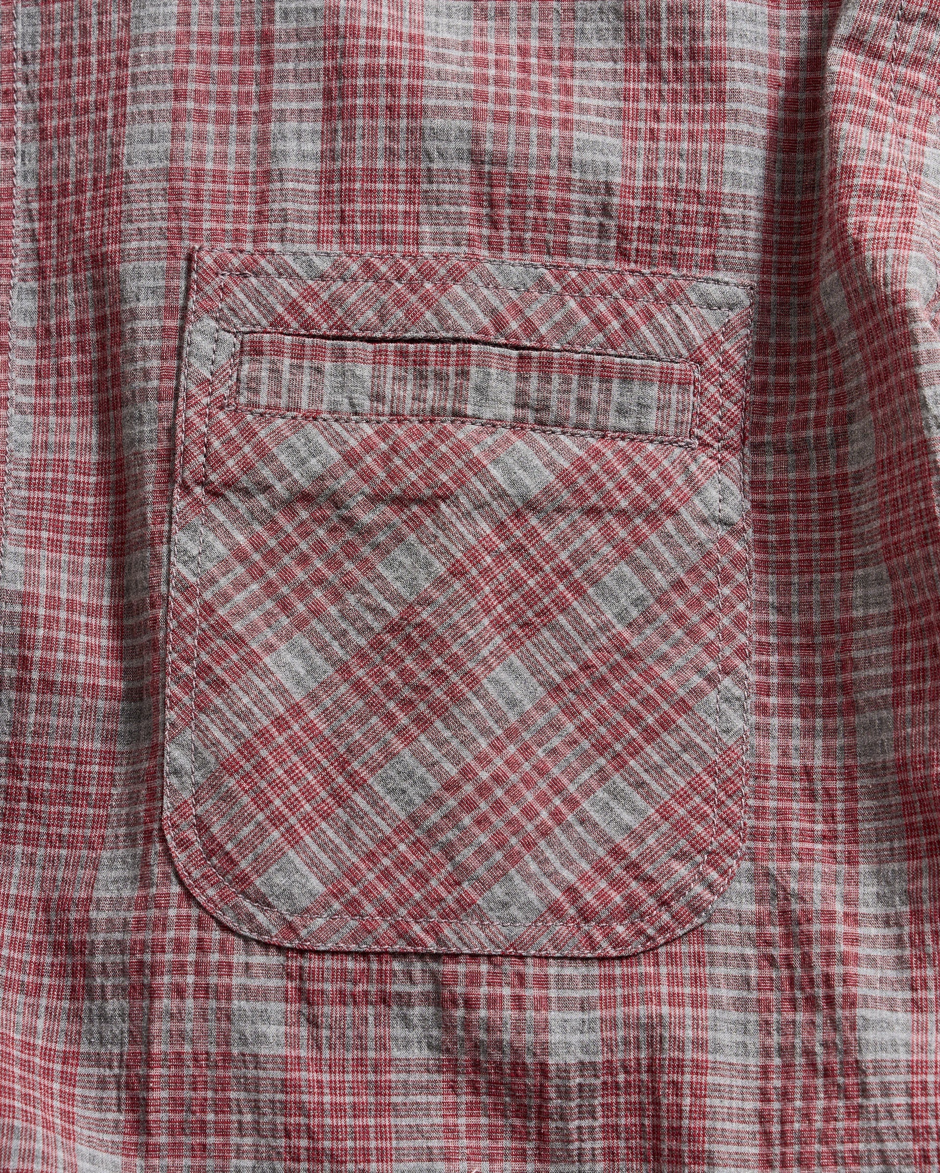 Short Sleeve Seersucker Donelson Shirt Rosewood Billy Reid