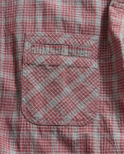 Short Sleeve Seersucker Donelson Shirt Rosewood Billy Reid