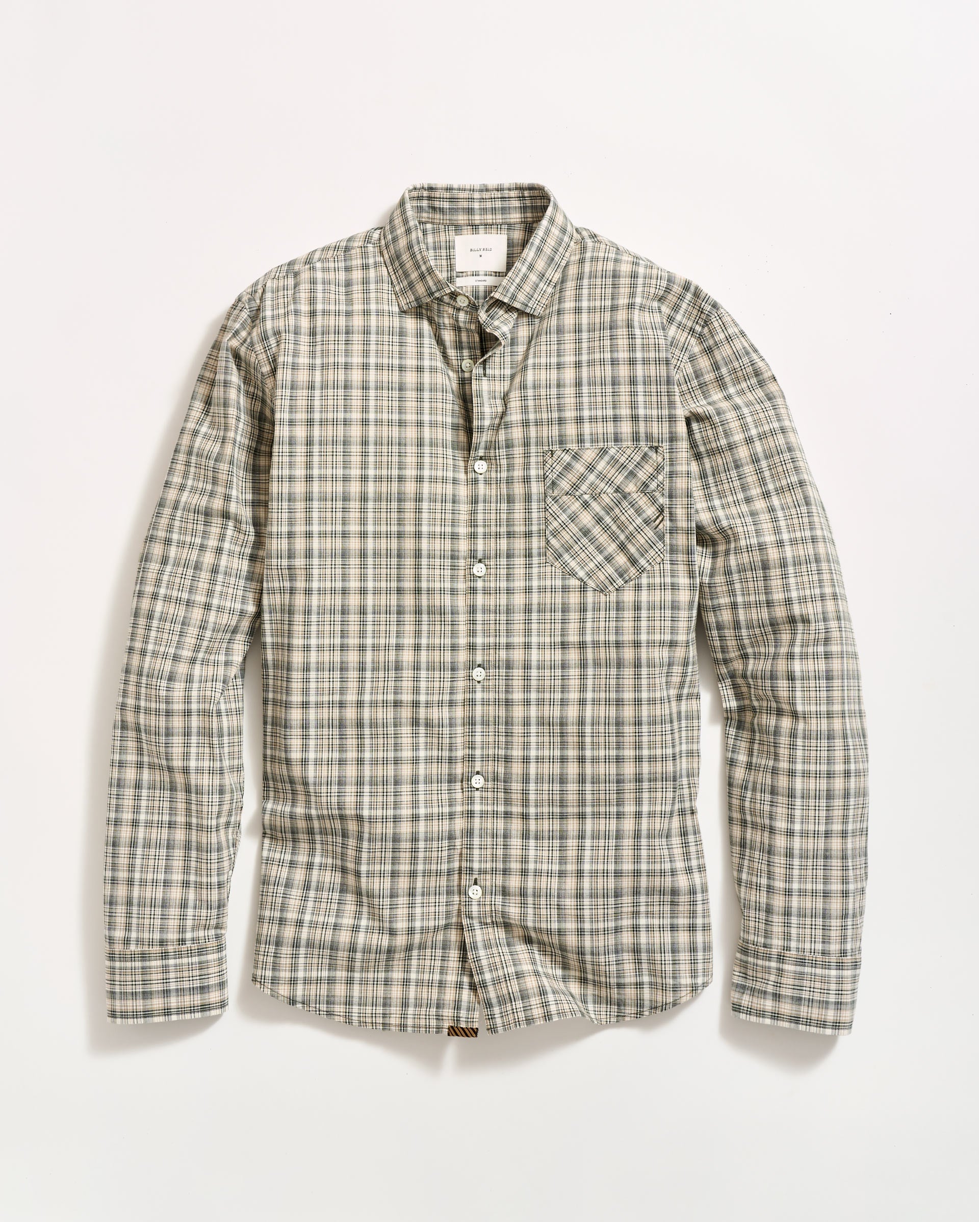 Micro-Madras Plaid John T Shirt Scarab Billy Reid