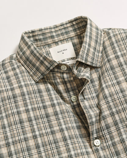 Micro-Madras Plaid John T Shirt Scarab Billy Reid