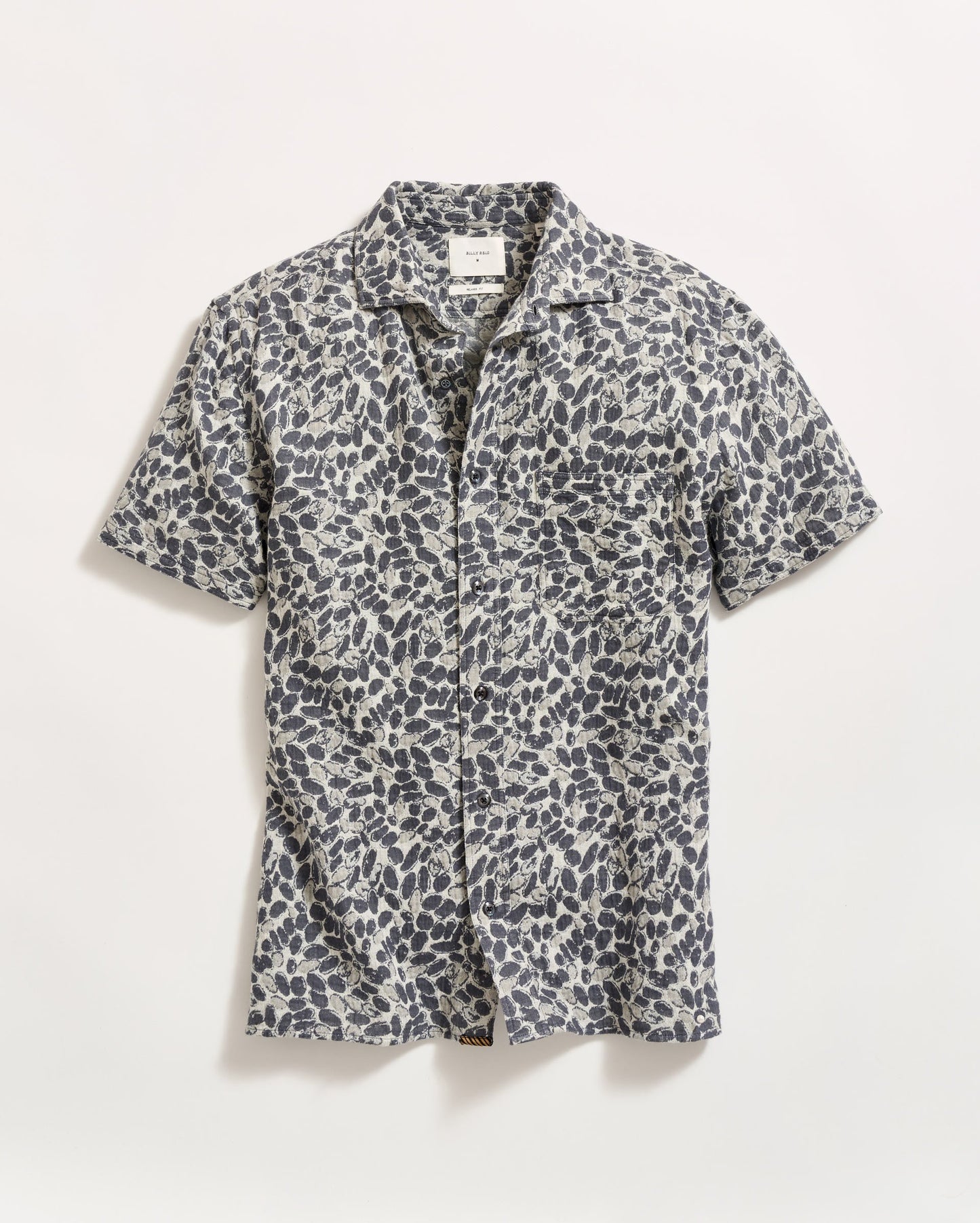 Short Sleeve Pebble Jacquard Treme Shirt Charcoal/Multi Billy Reid