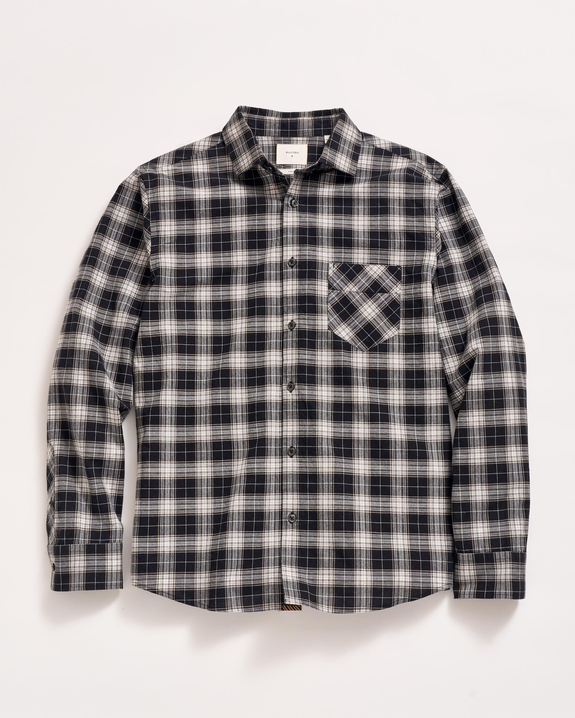 Billy's Plaid John T Shirt Black Billy Reid