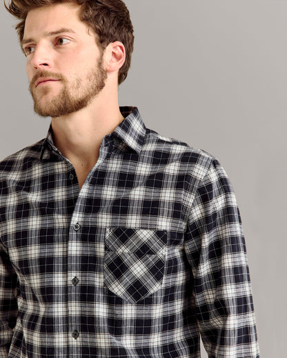 Billy's Plaid John T Shirt Black Billy Reid