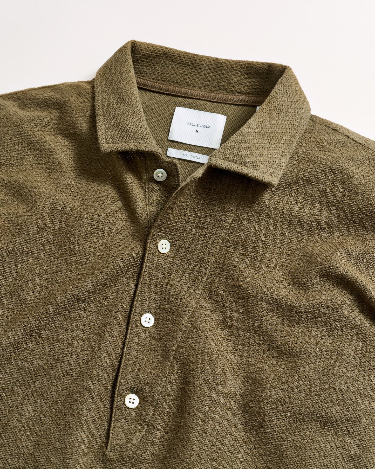 Hemp Cotton Twill Polo Olive Billy Reid