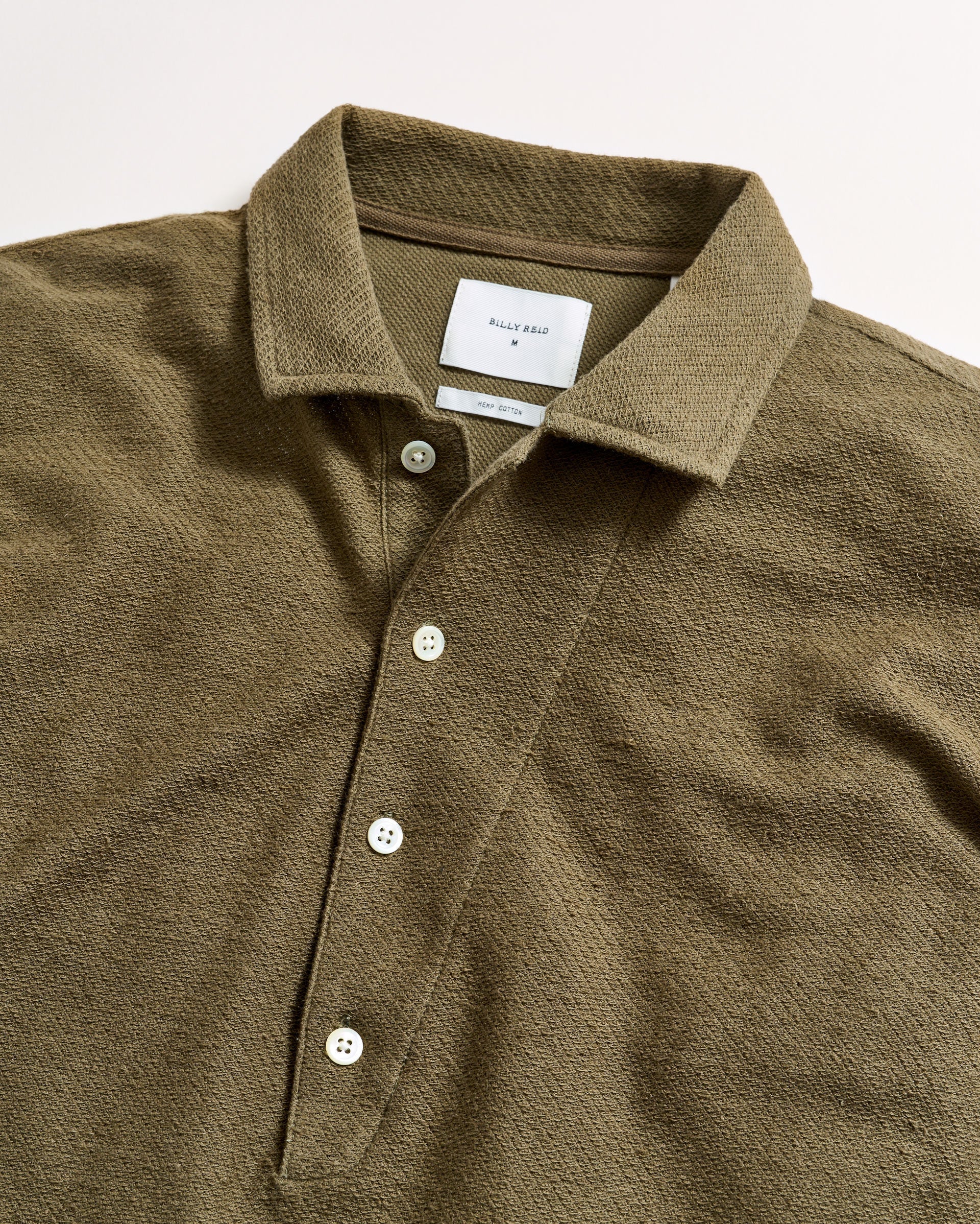 Hemp Cotton Twill Polo Olive Billy Reid