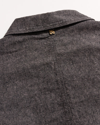Chambray Chore Jacket Charcoal Billy Reid