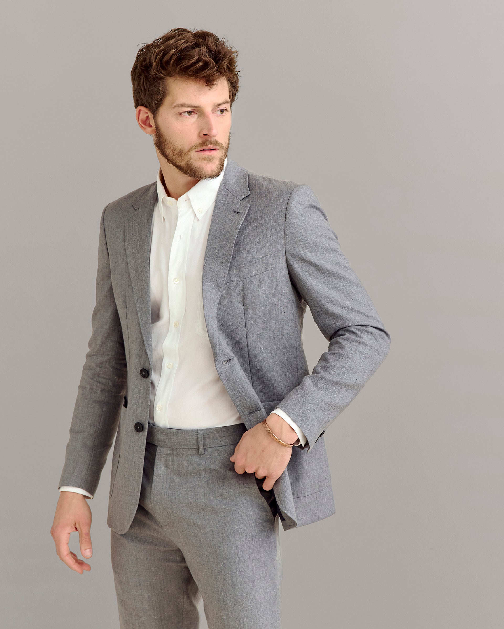 Textured Walton Jacket Grey Billy Reid