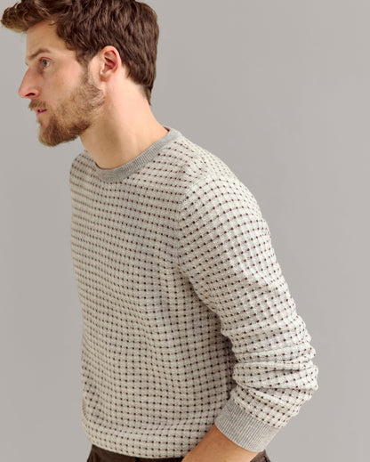 Grid Texture Jacquard Crew Multi Billy Reid